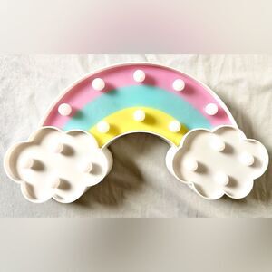 Rainbow LED Marquee Light — Pastel Night Light Decor with Clouds